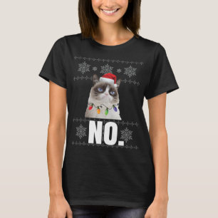 Camiseta Gato Sem Grumpy Xmas Gatos Sem presentes de Natal