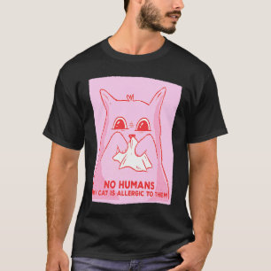 Camiseta Gato Sem Humanos Meu Gato É Alérgico a Eles