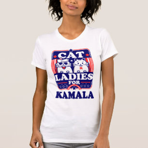 Camiseta Gato Senhoras para a diversão de Kamala Design pol