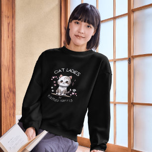 Camiseta Gato Senhoras Para Kamala Harris Cute
