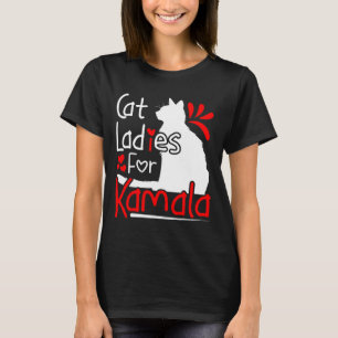 Camiseta Gato-Senhoras Para O Gráfico De Kamala Silhouette