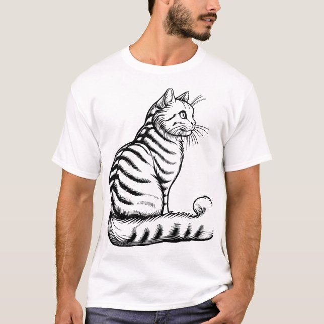 Camiseta gato sentado (Frente)