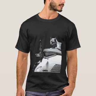 Camiseta Gato sentado na motocicleta Hasselblad 501cm 907