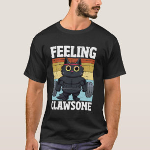 Camiseta Gato Sentindo-se Incrível Diversão no Ginásio Mulh