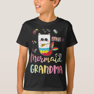Camiseta Gato Sereia Vovó Engraçado Fósforo Familiar Vov