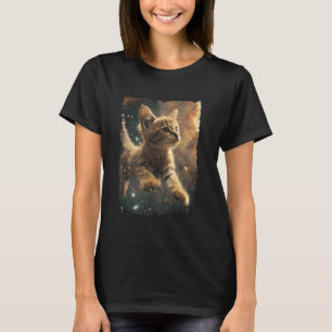 Camiseta Gato Serval Galáxia Gato Bengal Espaço Felino