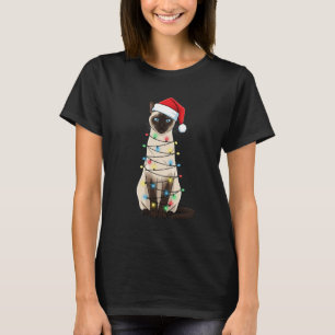 Camiseta Gato Siames Amante do Papai Noel de Natal