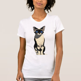 Camiseta Gato Siamês Art Blue-Eyed Cat Lover