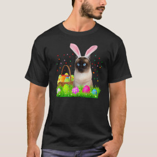 Camiseta Gato Siames Bunny  Gato Siames de Páscoa