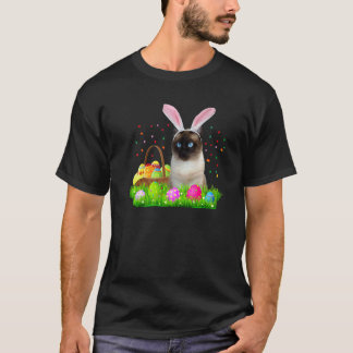 Camiseta Gato Siames Bunny  Gato Siames de Páscoa