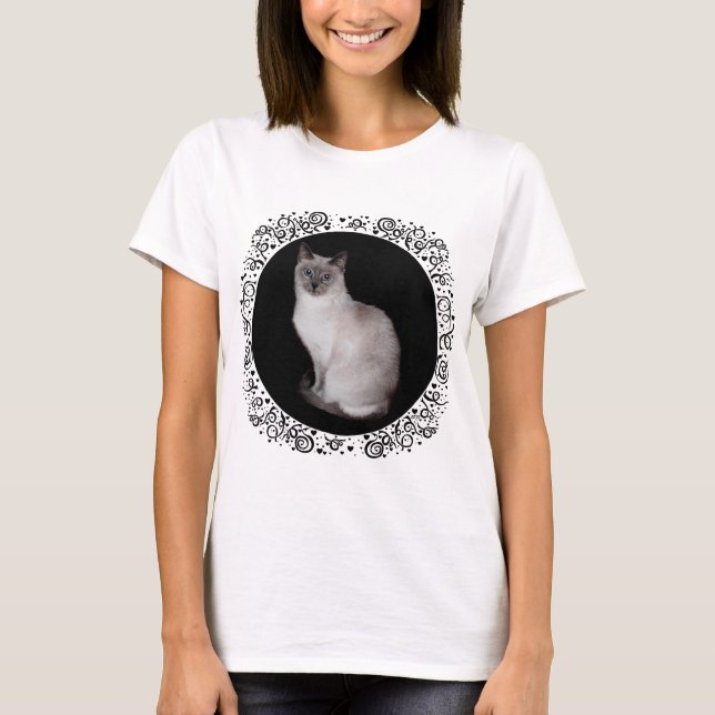 Camiseta Gato Siamês com Olhos Azuis (Frente)