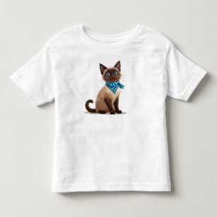 Camiseta Gato siamês de desenho animado fofo