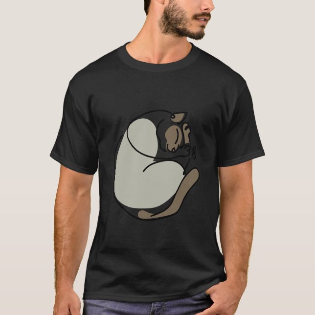 Camiseta Gato Siamês de Linha Minimalista (Frente)
