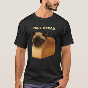 Camiseta Gato Siamês de Pão Puro Engraçado Recém Assado Pão