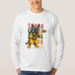 Camiseta Gato Siames Diver de Mergulho com Traje de Neopren