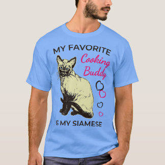 Camiseta Gato Siamês e Camisa-T de Cozimento