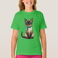 Gato siamês estilo desenho animado