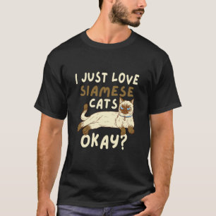 Camiseta Gato Siames Eu Amo Gatos Siameses Ok Gato
