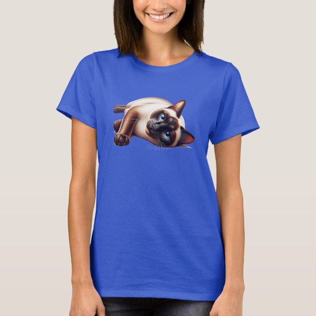 Camiseta Gato Siamês, Felino De Olhos Azuis (Frente)