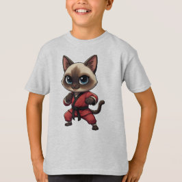 Camiseta Gato Siames Funilógi Kung Fu, Artes Marciais de Ga