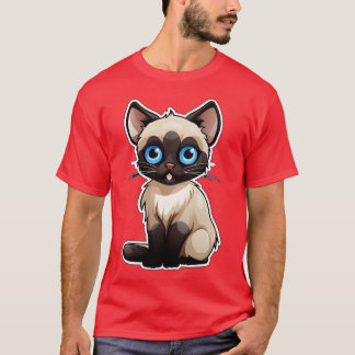 Camiseta Gato Siamês Gato Bonito Lover Engraçado Siamês Cat