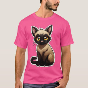 Camiseta Gato Siamês Gato Bonito Lover Engraçado Siamês Cat