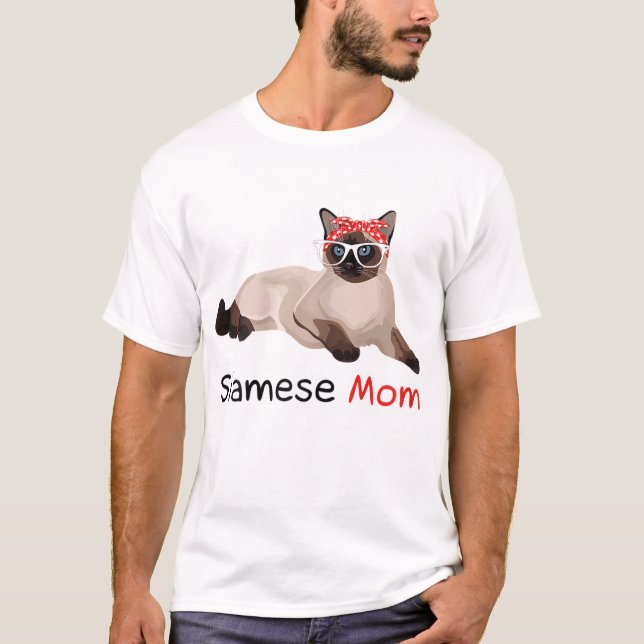 Camiseta Gato Siamês Mãe Kitten Mulher Gata Siamesa (Frente)