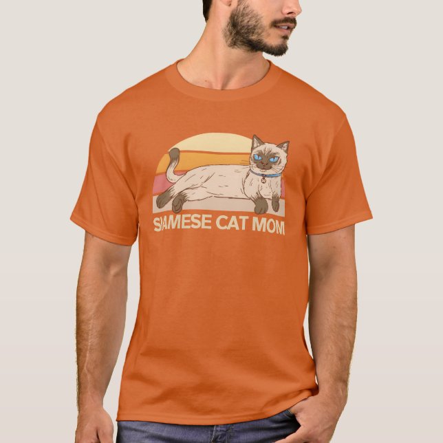 Camiseta Gato Siamês Mãe Mesa Garota Proprietário de Gatos (Frente)