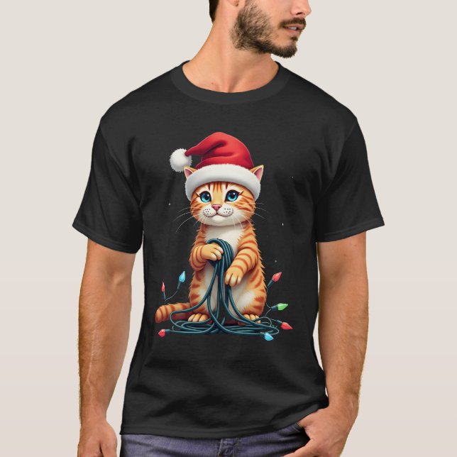 Camiseta Gato Siamês Natal V-Neck (1) (Frente)