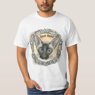Camiseta Gato Siames Ornamentado