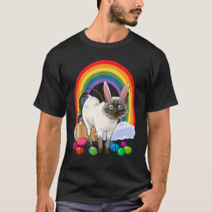 Camiseta Gato Siames Ovos de Páscoa Coelho Coelho