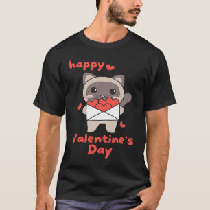 Camiseta Gato Siamês Para Animais Dias de os namorados Cuec