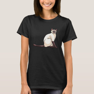 Camiseta Gato Siames Para Mulheres Homens Crianças  Eu Amo 