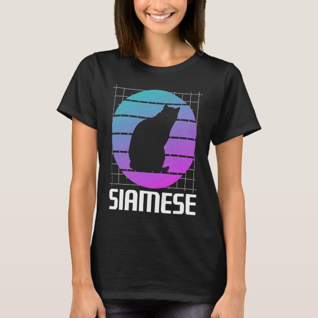 Camiseta Gato Siamês Retro (Frente)