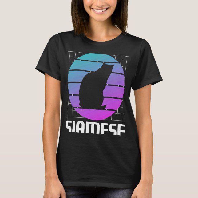 Camiseta Gato Siamês Retro (Frente)