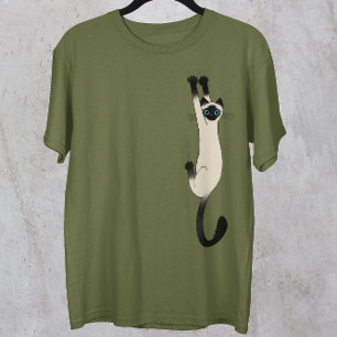Camiseta Gato Siamês Seguindo   Gato Engraçado