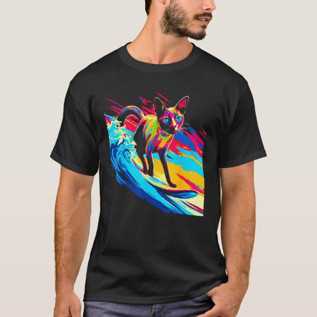 Camiseta Gato Siames Surf (Frente)