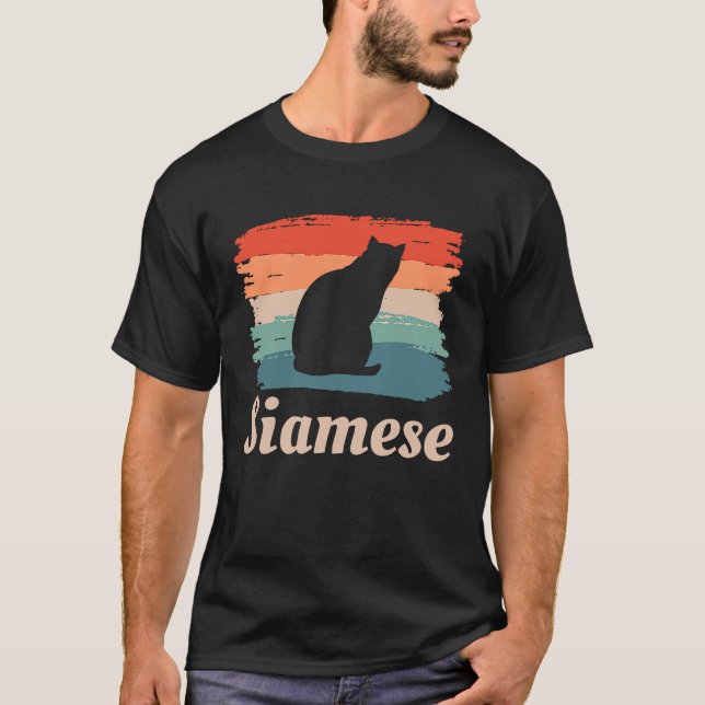 Camiseta Gato Siamês Vintage Retro (Frente)