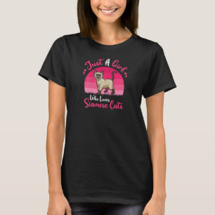 Camiseta Gato Siameses Antigo Apenas Uma Garota Que Ama Si