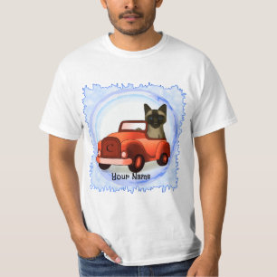 Camiseta Gato Siameses Dirigindo Carro