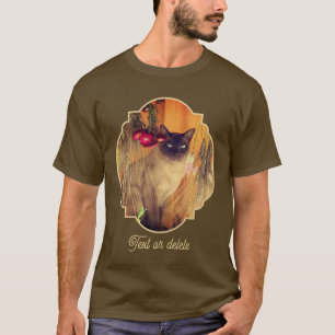 Camiseta Gato Siameses Posando Com Flores Personalizado