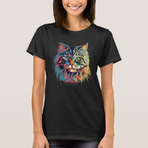 Camiseta Gato Siberiano Colorido