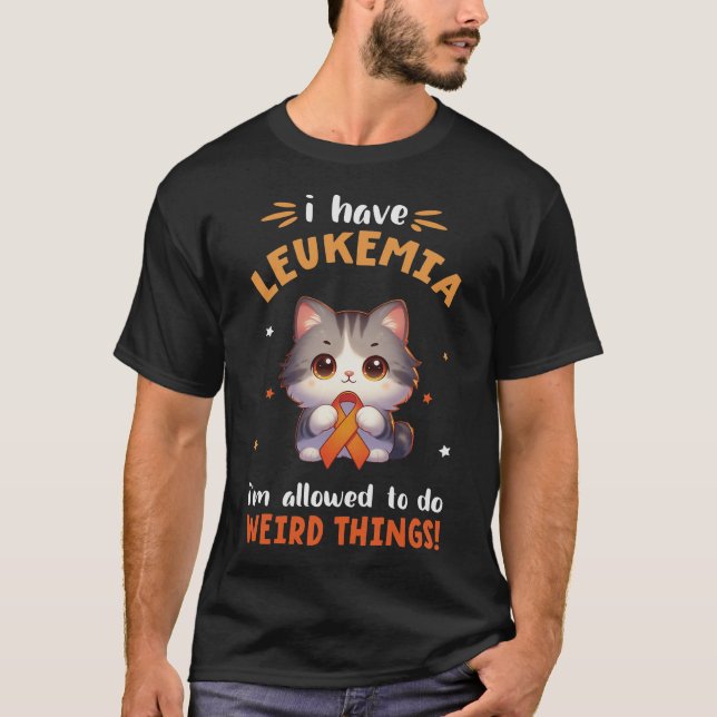 Camiseta Gato SIBERIANO Eu Tenho Leucemia Eu Estou Autoriza (Frente)