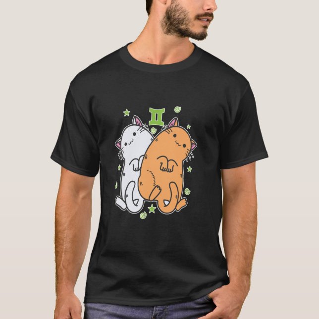 Camiseta Gato Signo de Gêmeos Zodíaco (Frente)