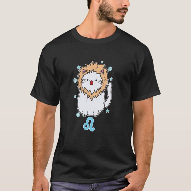 Camiseta Gato Signo de Leão Zodíaco (Frente)