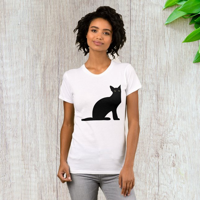 Camiseta Gato Silhouette Womens (Criador carregado)