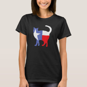 Camiseta Gato Silhueta Bandeira do Texas Orgulhoso Texano P