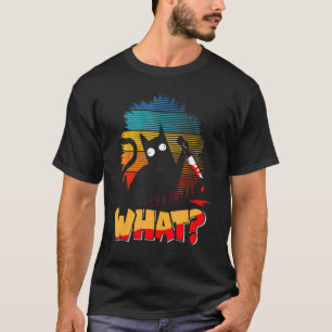 Camiseta Gato Sinistro com Faca Sanguinolenta Horror Natal