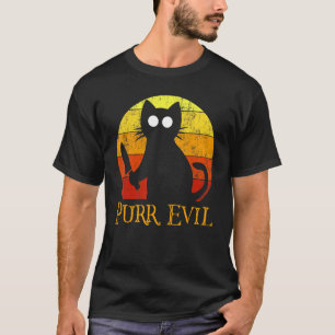 Camiseta Gato Sinistro de Halloween com Faca