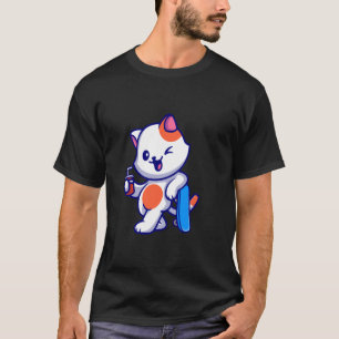 Camiseta Gato-Skate Gato Skatista em um Skate